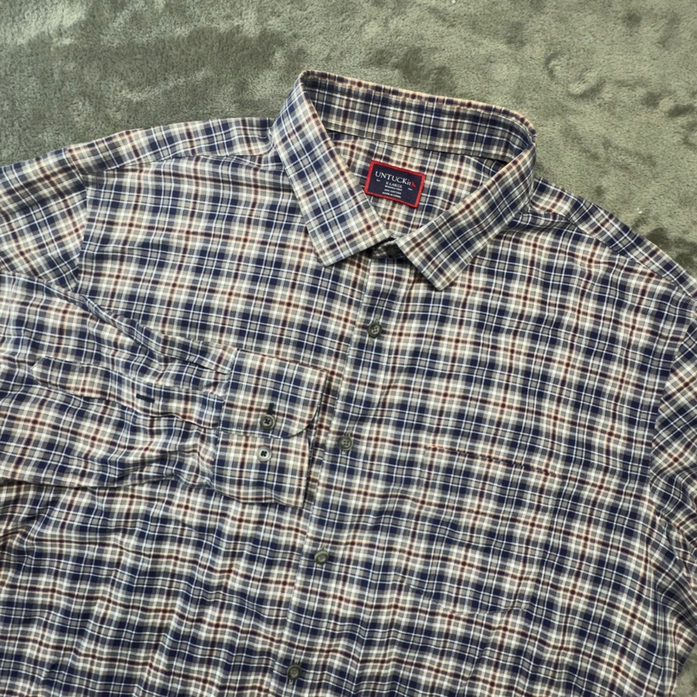 UNTUCKit Wrinkle-Free Plaid Button Down Shirt Long Sleeve Casual X-Large